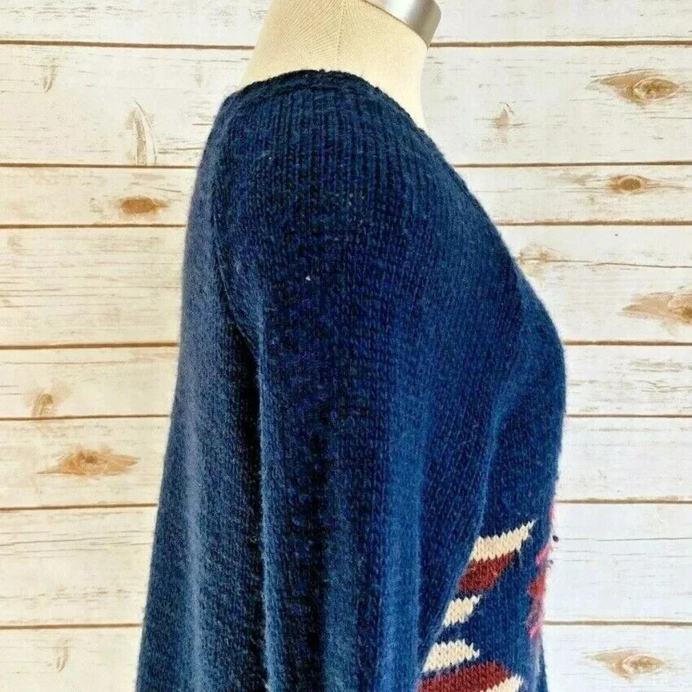 HOLLISTER Women Long Sleeve Pullover Crew Neck Blue Knit Sweater Size Medium - Picture 5 of 12